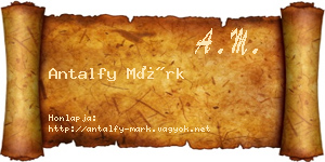 Antalfy Márk névjegykártya